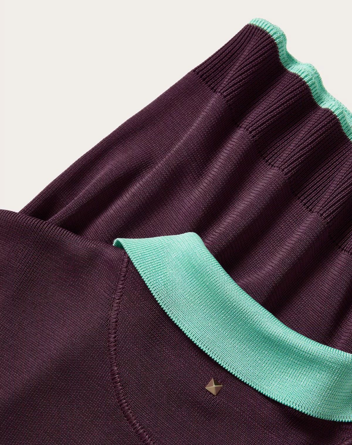 Valentino oc11z0625 Viscose Polo Shirt in Deep Purple Size US L / EU 52-54 / 3 - 3 Thumbnail
