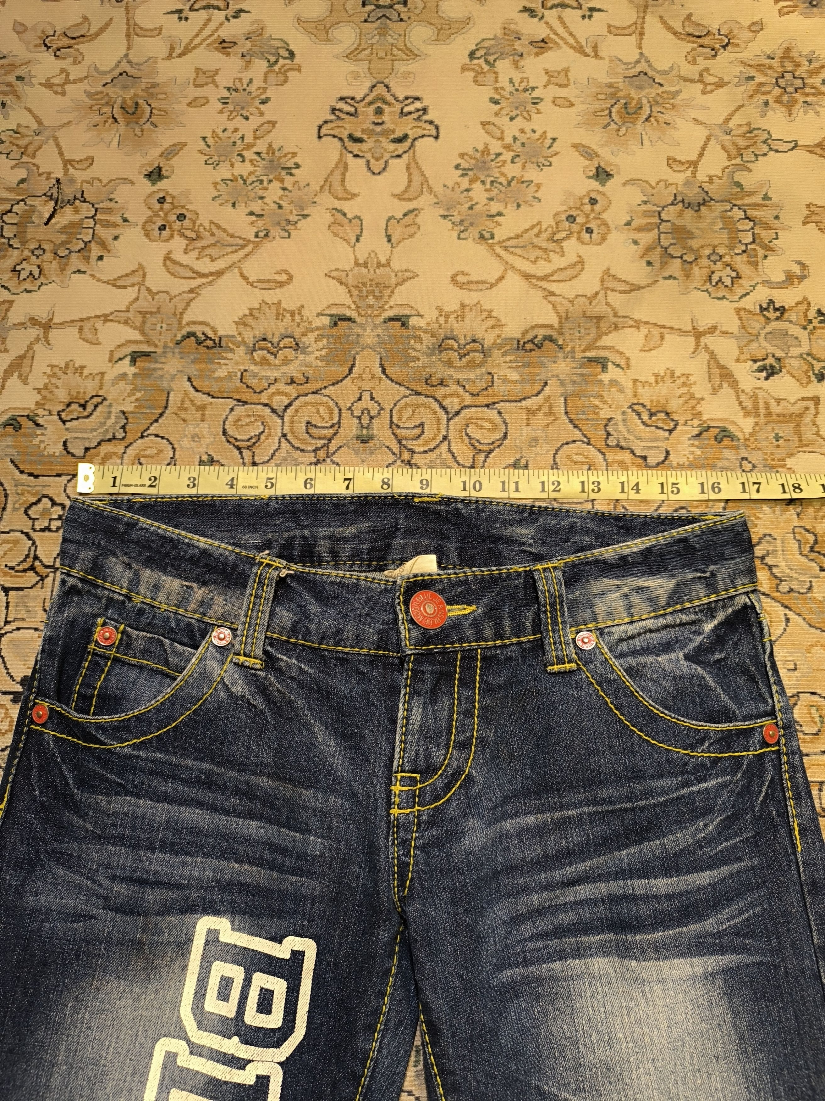 Japanese Brand BLUEMOONBLUE BIG SPELL OUT JEANS Size US 33 - 12 Thumbnail
