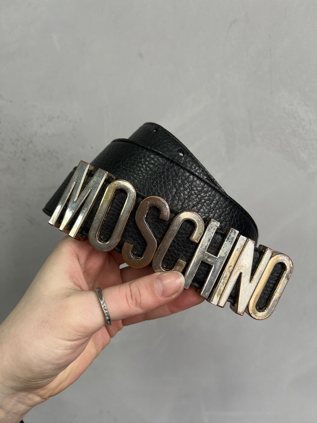 Moschino Moschino leather archive buckle logo belt y2k Size ONE SIZE - 1 Thumbnail