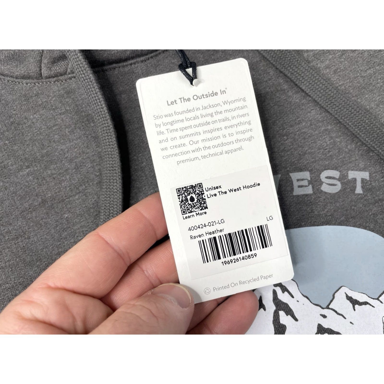 Olive STIO Hoodie Sweatshirt Pullover Gray Men’s Large Live In The West Adult L Raven Heather Logo Fleece Size US L / EU 52-54 / 3 - 3 Thumbnail