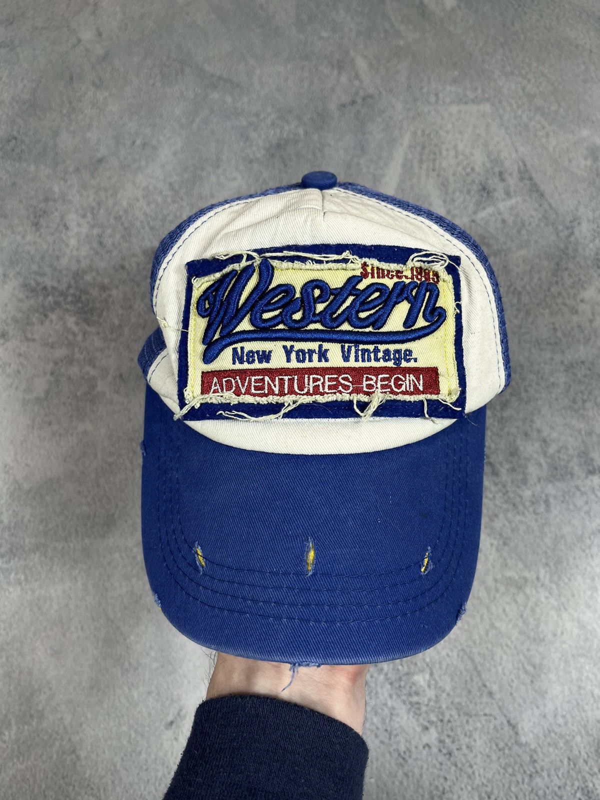 Japanese Brand Vintage Y2K western trucker distressed streetwear cap Size ONE SIZE - 1 Thumbnail