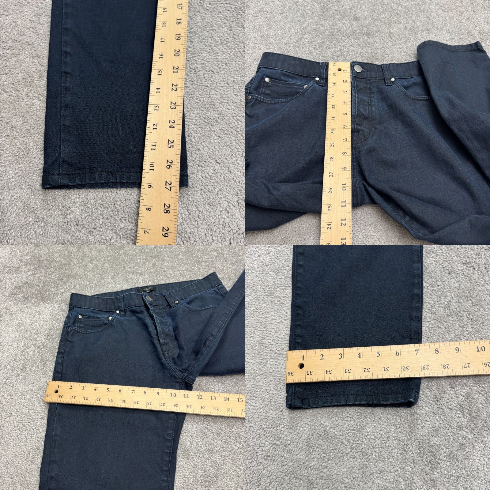 Ted Baker Ted Baker London Jeans Denim Straight Leg Button Fly Mens 32 Blue Dark Wash 5-Pocket Regular Size US 32 / EU 48 - 9 Thumbnail