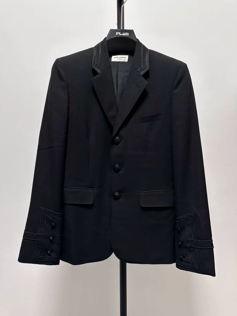 Saint Laurent Paris Saint Laurent Pure Black Court Blazer Size US L / EU 52-54 / 3 - 1 Thumbnail