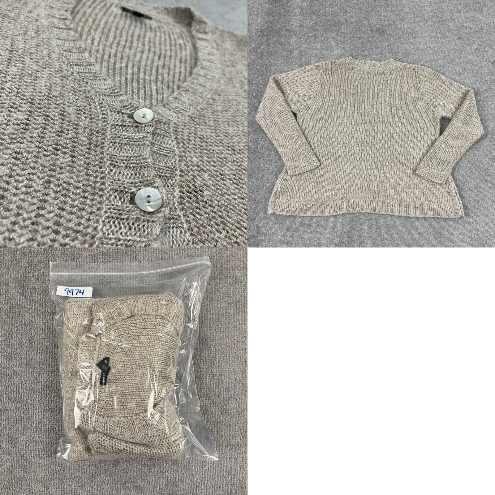 Eileen Fisher EILEEN FISHER Cardigan Sweater Womens Large Mohair Alpaca Viscose V-Neck L/S Size L / US 10 / IT 46 - 8 Thumbnail