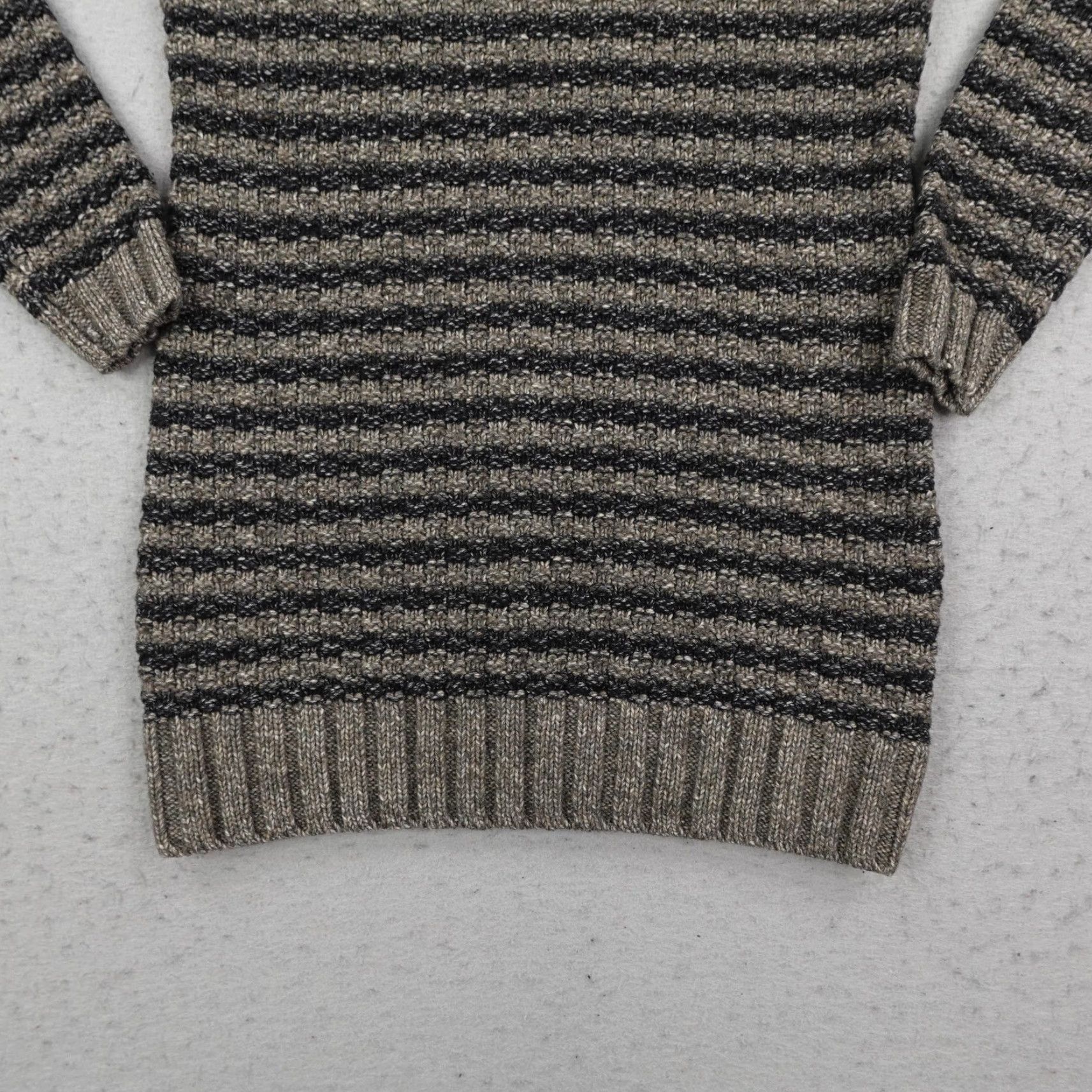 Abercrombie & Fitch Abercrombie Fitch Sweater Womens XS Gray Beige Striped Mock Neck Tunic Pullover Size XS / US 0-2 / IT 36-38 - 3 Thumbnail