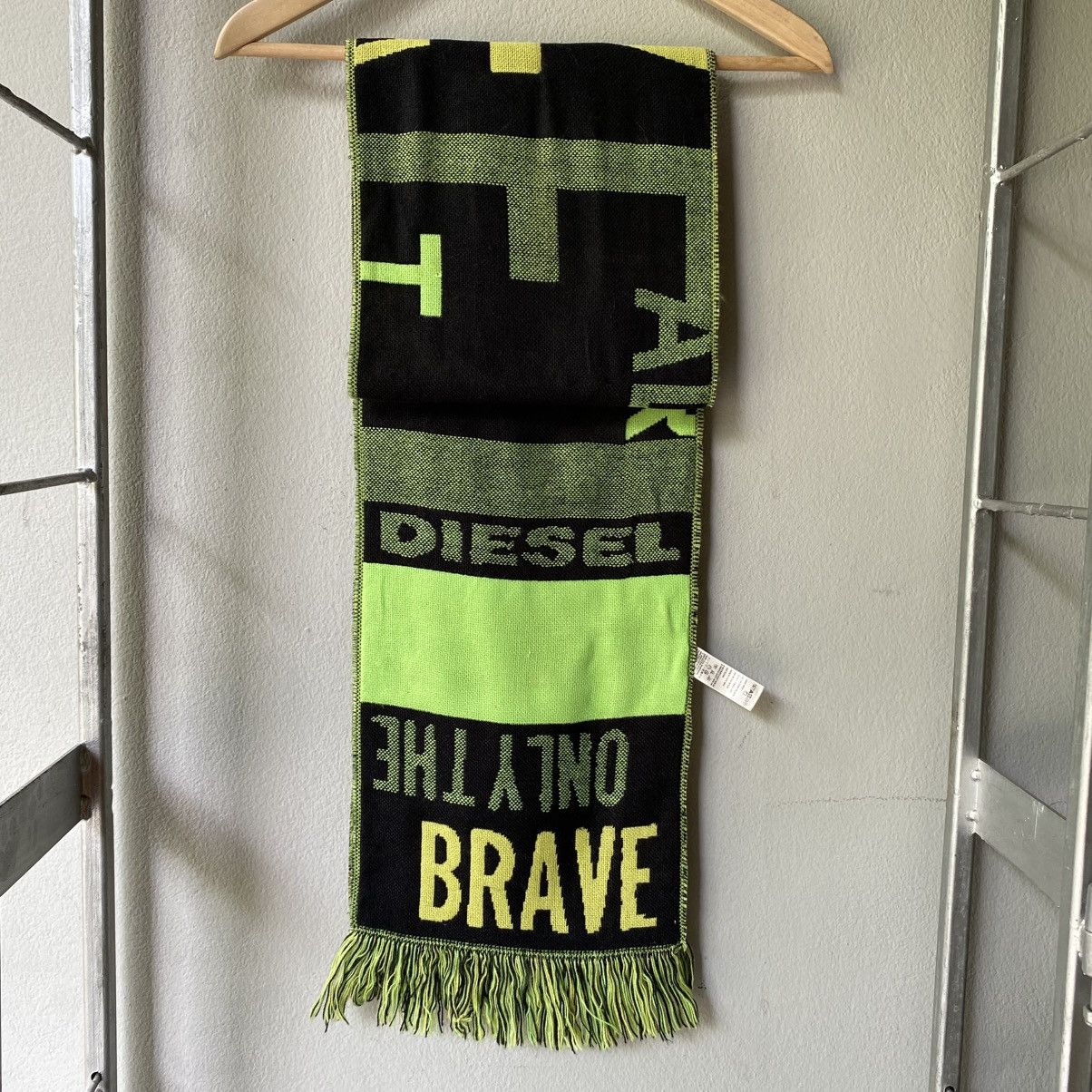 Diesel Diesel Logo Scarf in Black & Neon Green Size ONE SIZE - 2 Thumbnail