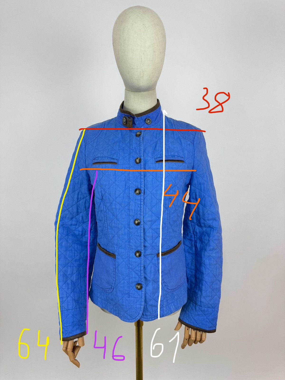 Designer × Stephan Schneider SCHNEIDERS Linen Quilt Field Jacket Womens Preppy Style Size XS / US 0-2 / IT 36-38 - 13 Thumbnail