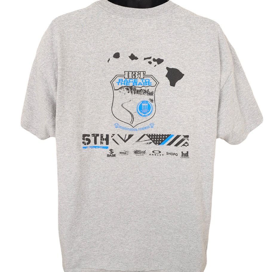 Hanes H3T Race To The Base Triathlon T Shirt Mens Size XL Gray Size US XL / EU 56 / 4 - 3 Thumbnail