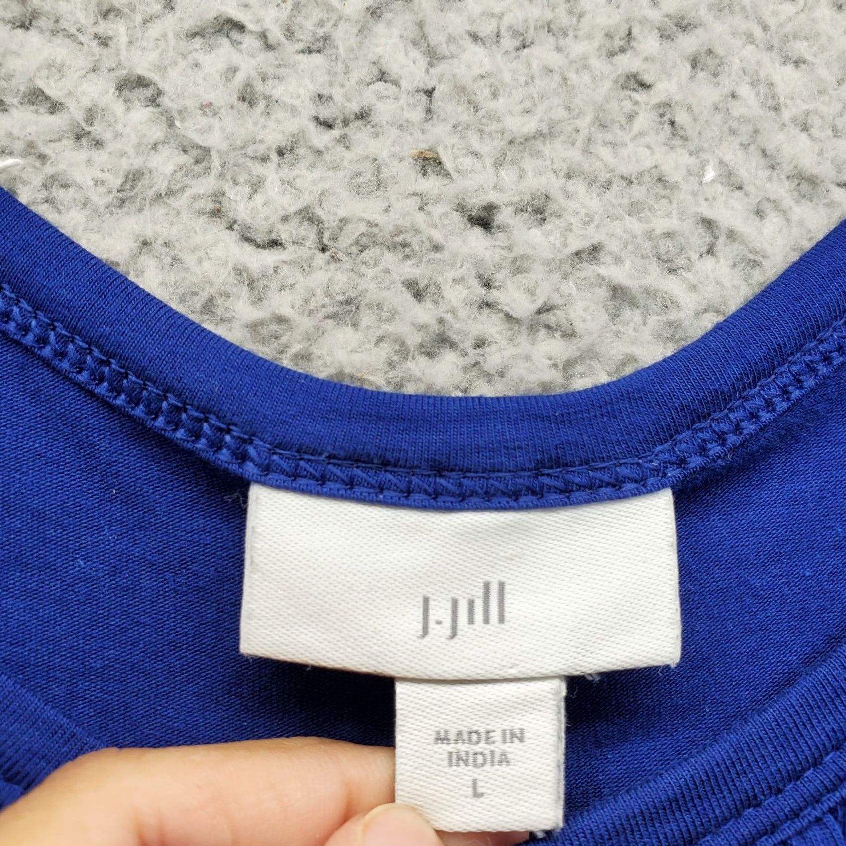 J. Jill J. Jill Jumpsuit Womens Large Blue Stretch Round Neck Sleeveless Wide-Leg Casual Size 36" / US 14 / IT 50 - 6 Thumbnail