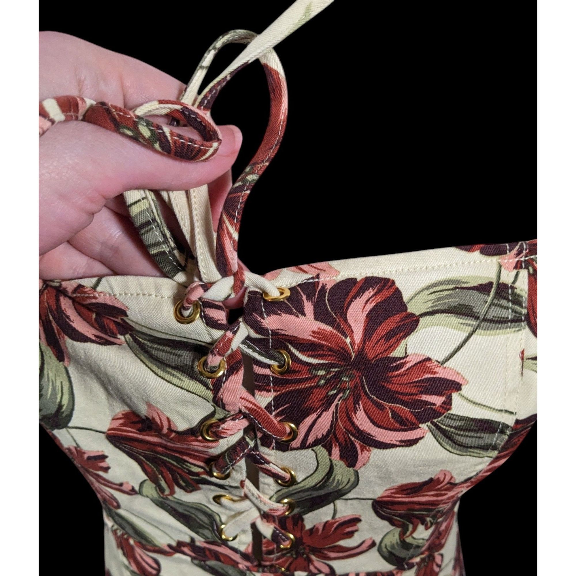 Other GBE Los Angeles 90s Style Cream And Pink Floral Dress Size M Size M / US 6-8 / IT 42-44 - 5 Thumbnail
