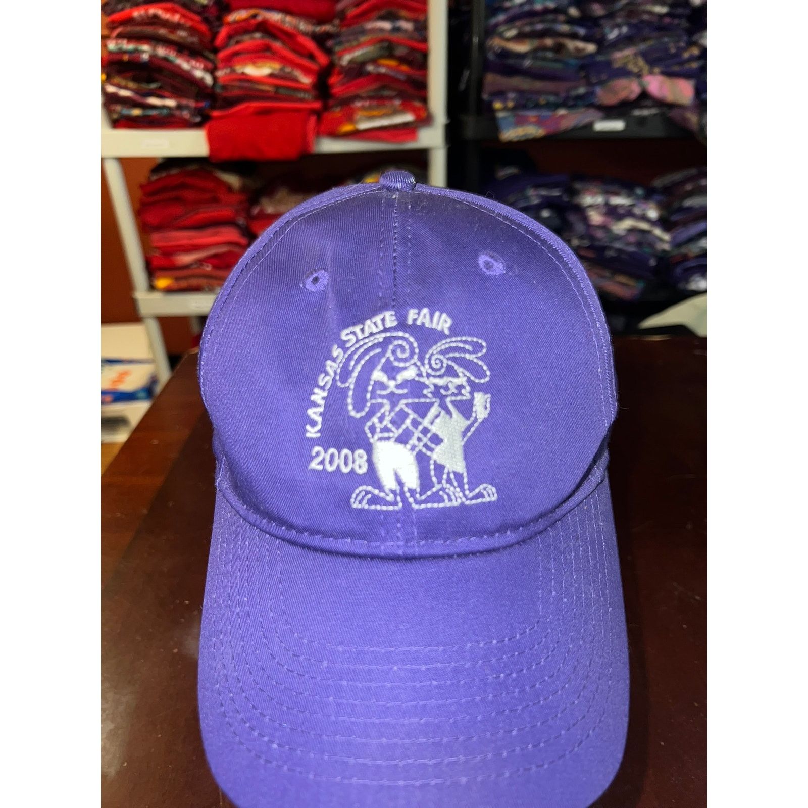 Vintage Kansas State Fair Hat Purple Rabbit 2008 Graphic Headwear Size ONE SIZE - 2 Thumbnail