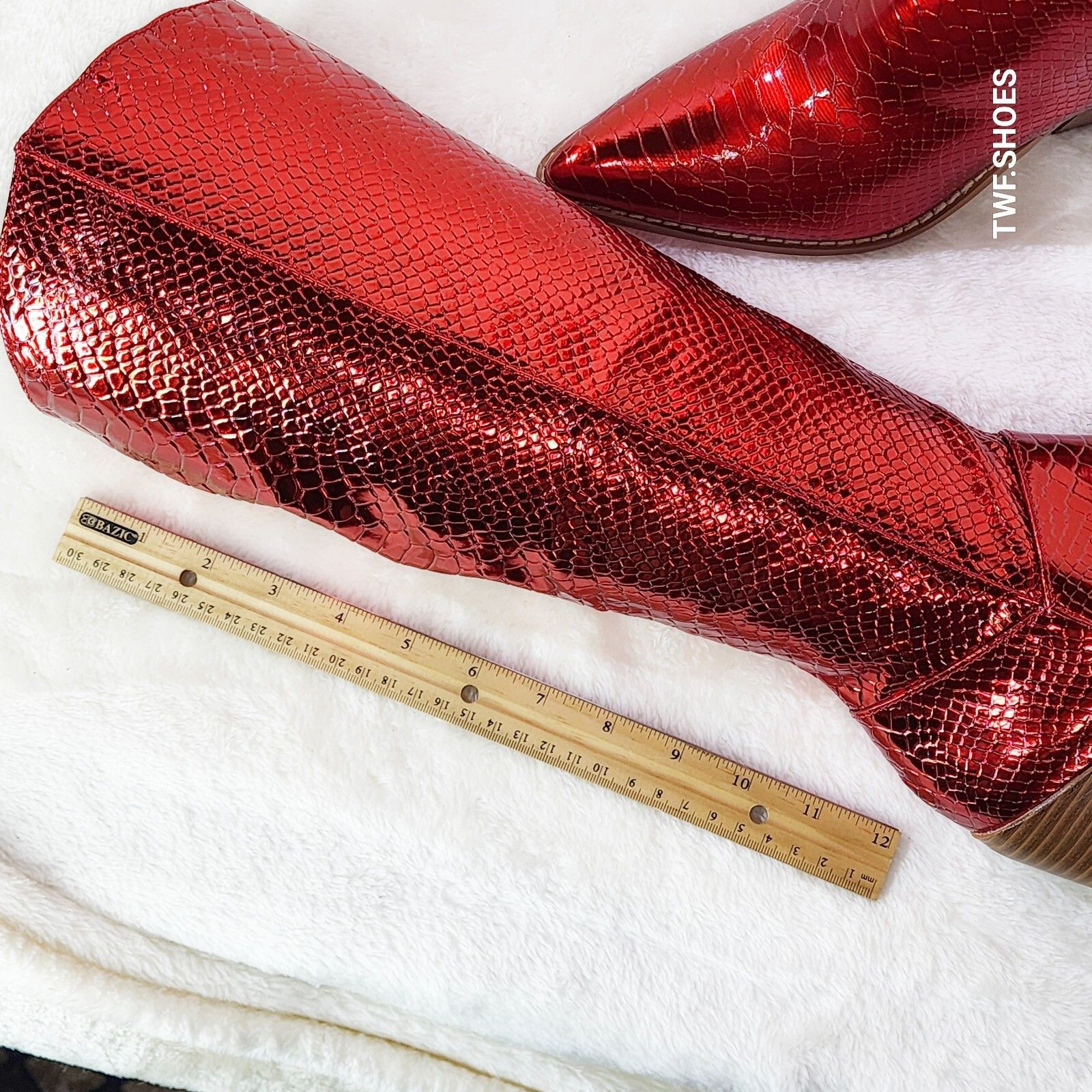Other Static Cowboy Gloss Metallic Snake Knee High Western Cowgirl Size US 6.5 / IT 36.5 - 6 Thumbnail
