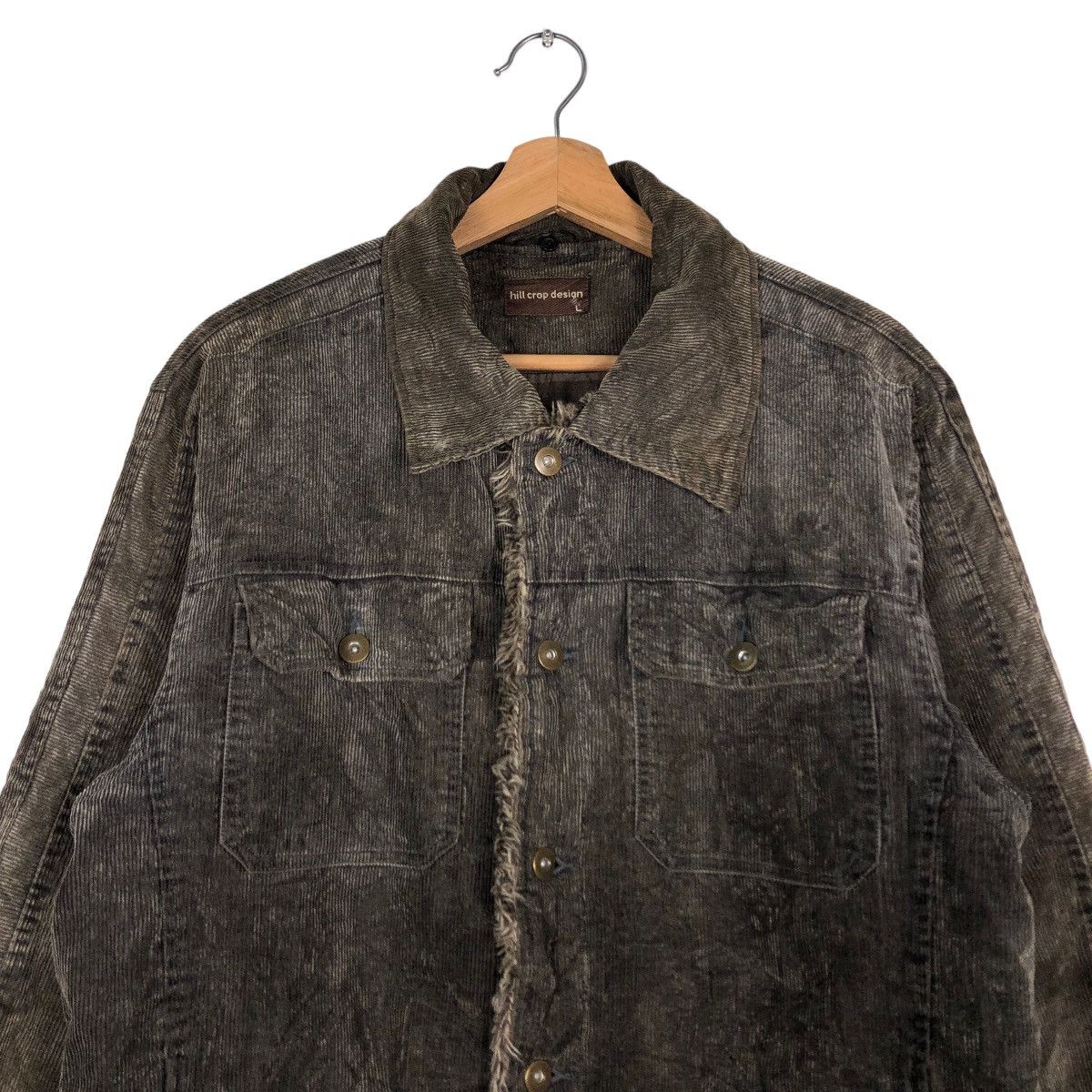 Hysteric Glamour Corduroy Trucker Jacket Hill Crop Shearling Mink Fur Lining Size US L / EU 52-54 / 3 - 3 Thumbnail
