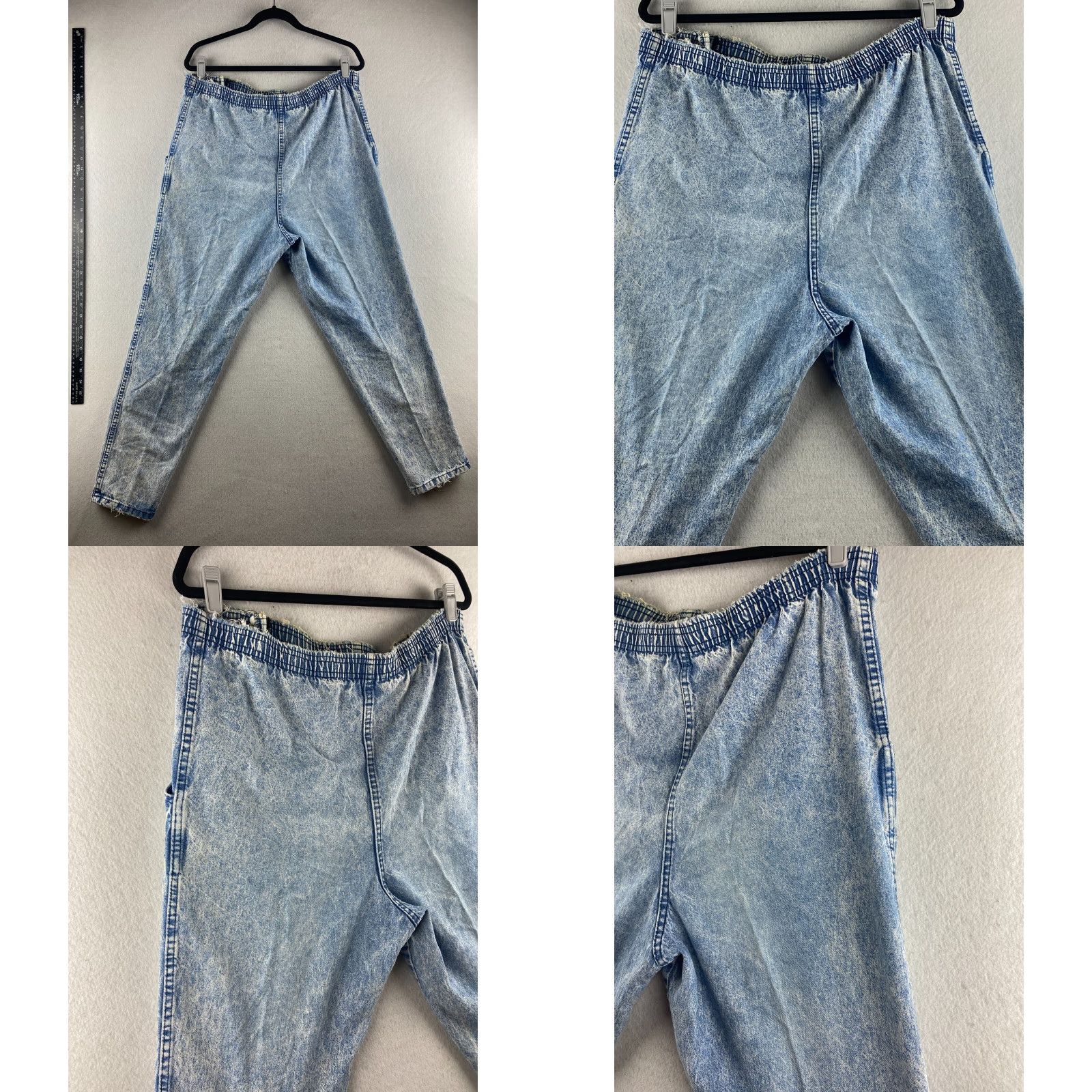 Vintage VINTAGE High Rise Acid Wash Jeans Womens 16 C Sport Button Flap Paper Tag USA 80s Size 38" / US 16 / IT 52 - 10 Thumbnail
