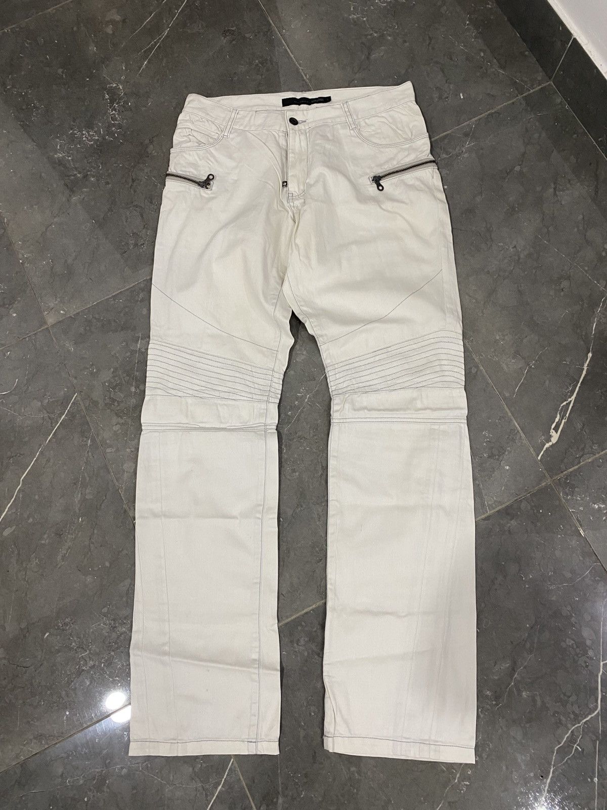 Schlussel Japanese Biker White Pants Vkei