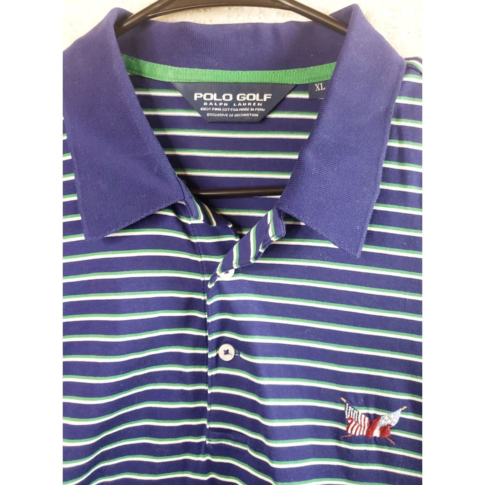 Ralph Lauren VINTAGE Polo Golf Ralph Lauren Polo Shirt Mens XL Blue Green Stripe Short Sleeve Stretch Size US XL / EU 56 / 4 - 4 Thumbnail