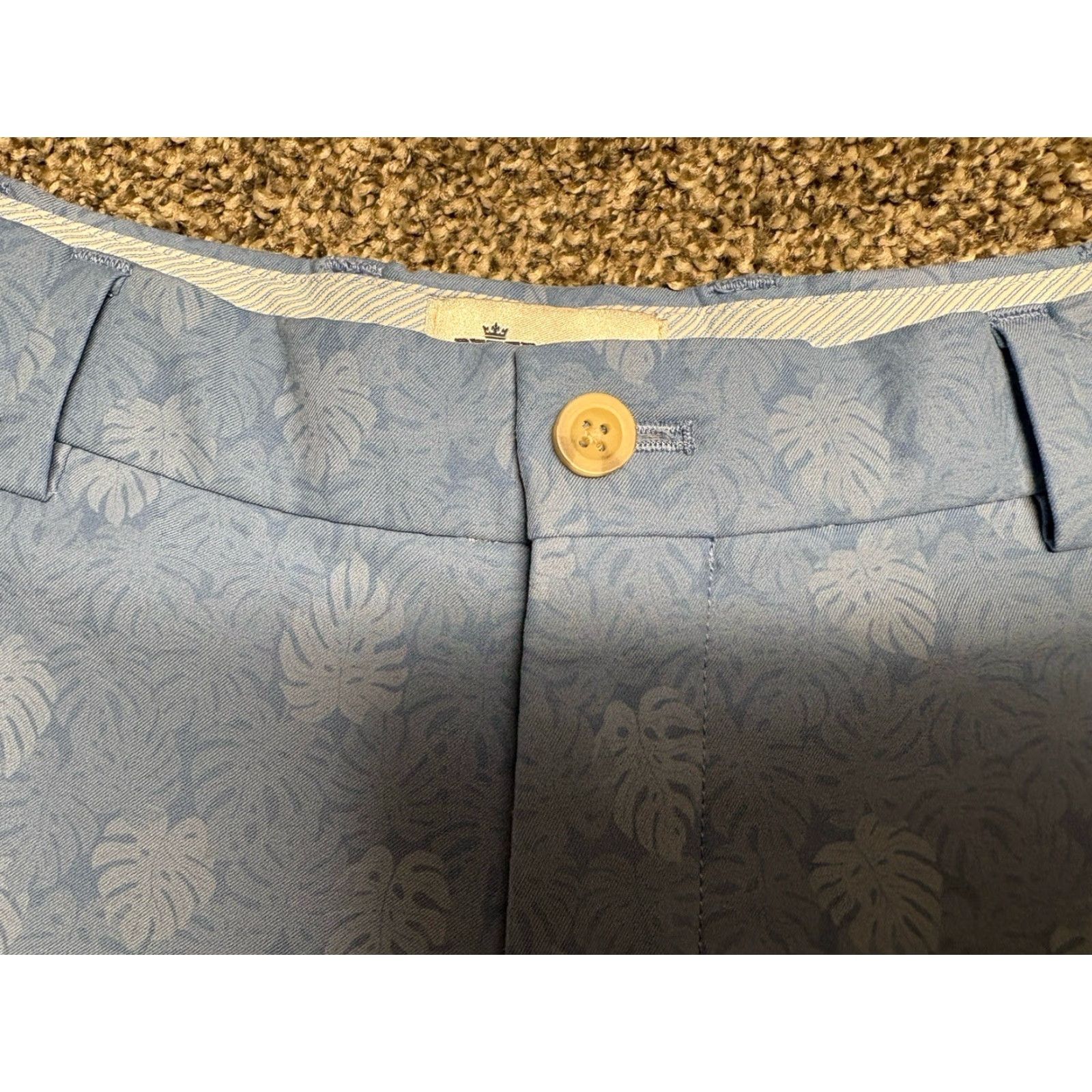 Peter Millar Peter Millar Salem Shorts Men 32 Blue Floral Palm Print Chino Lightweight Pockets Regular Belt Loops Inseam 9 in MS20EB83 Size US 32 / EU 48 - 4 Thumbnail