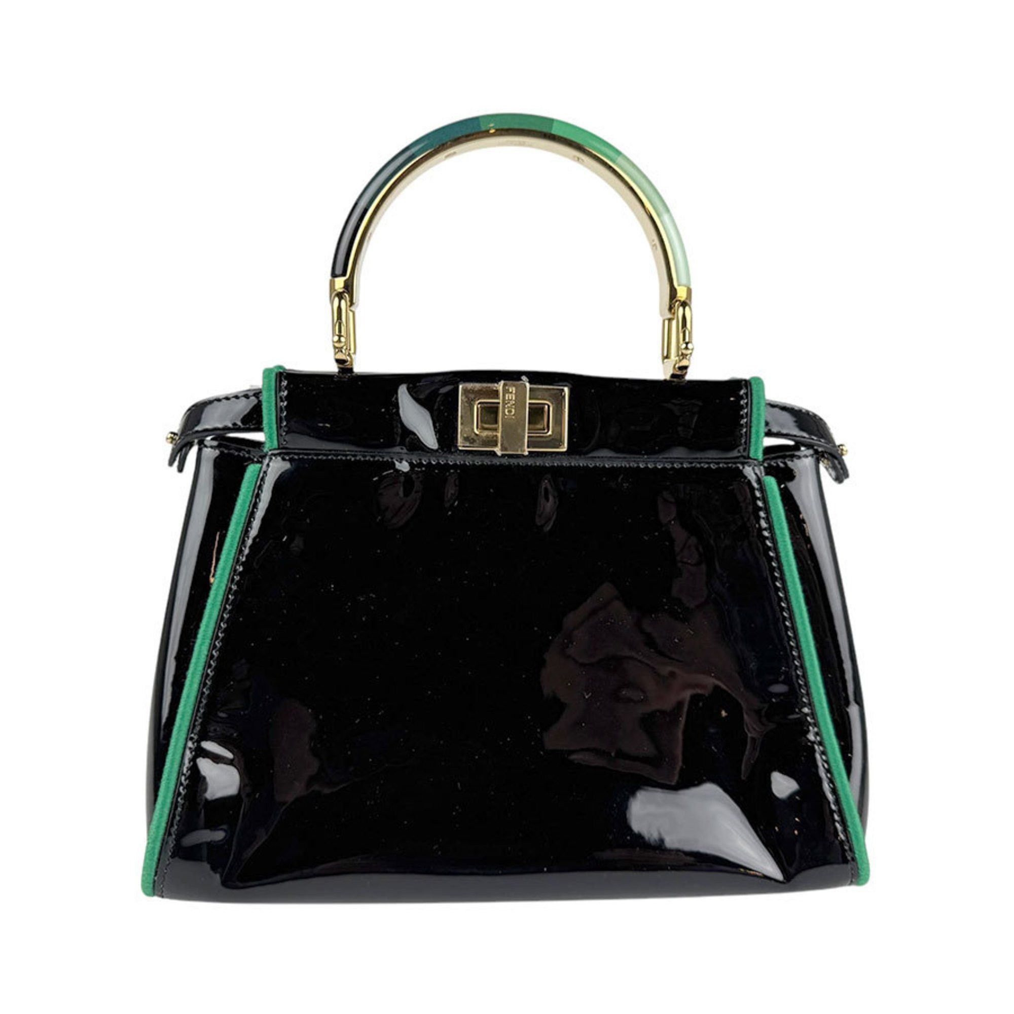 Fendi FENDI Handbag Shoulder Bag Mini Peekaboo Iconic Enamel Black x Green Women's 8BN316-AA37 z3916 Size ONE SIZE - 1 Thumbnail