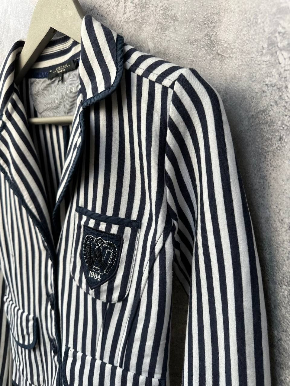 Designer × Weekend Max Mara Weekend Max Mara Striped Blazer Jacket Japan "W" Patch Size S / US 4 / IT 40 - 6 Thumbnail