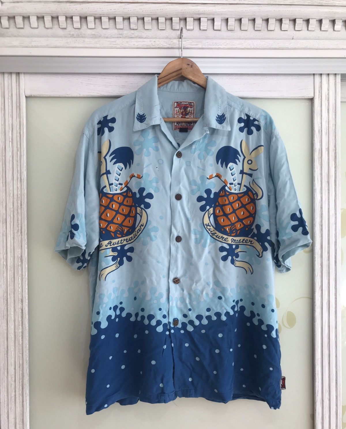 Mambo × Vintage Very Rare Mambo Loud Hawaiian Blue Shirt Vintage Size US M / EU 48-50 / 2 - 2 Thumbnail
