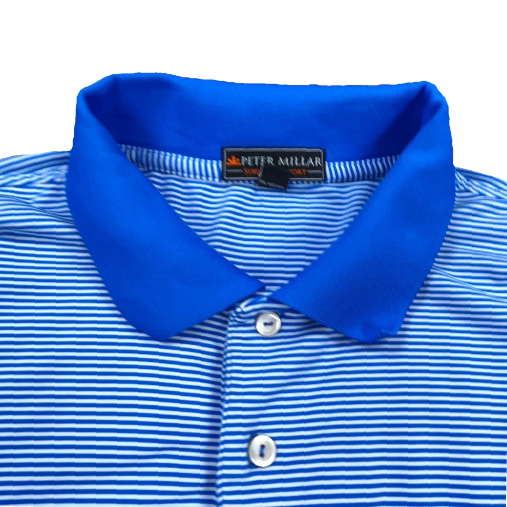 Peter Millar VINTAGE Peter Millar Polo Shirt Men XL Blue Stripe Summer Comfort Performance Golf Adult Size US XL / EU 56 / 4 - 4 Thumbnail