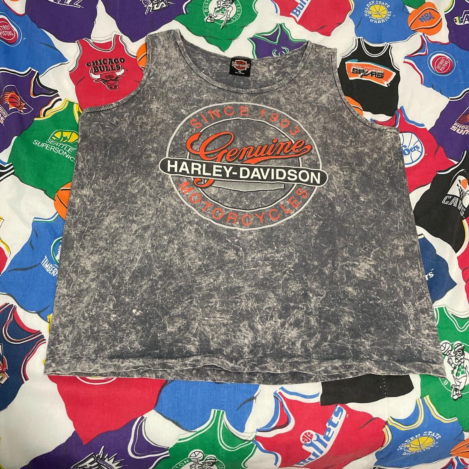 Harley Davidson × Vintage Vintage 90s Harley Davidson Motorcycle New York Tank Top Tee Size US XL / EU 56 / 4 - 1 Thumbnail