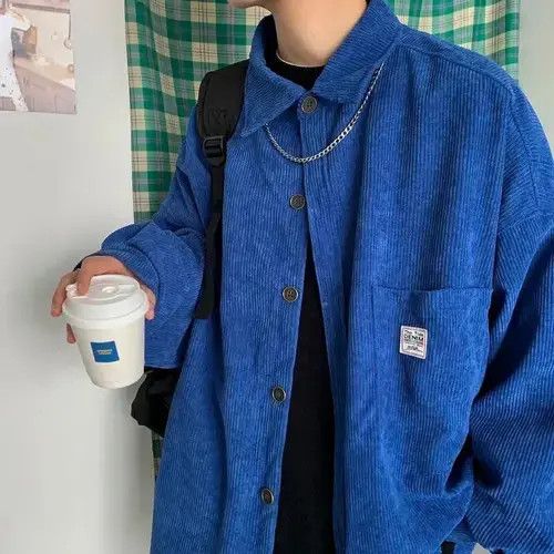 Japanese Brand Streetwear style blue corduroy button up Size US XL / EU 56 / 4 - 7 Thumbnail