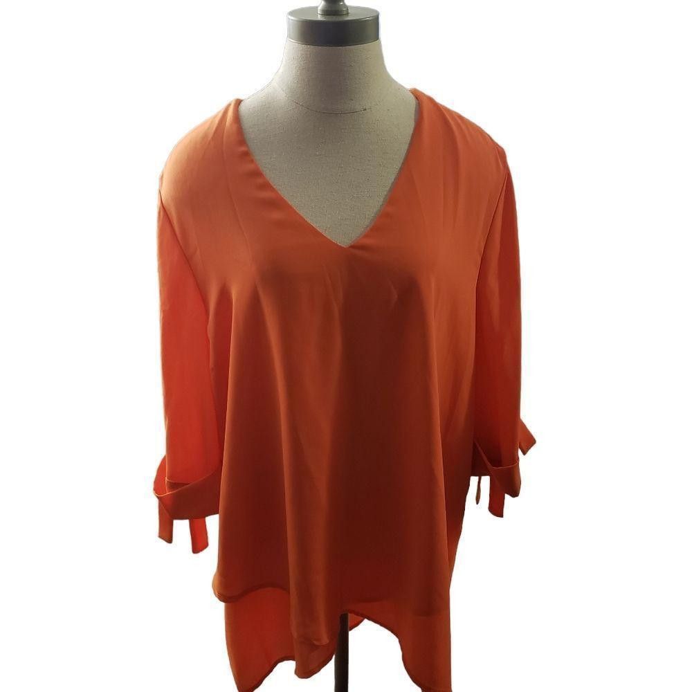 Designer CT1084a Karen Kane ladies orange tunic top XL Size XL / US 12-14 / IT 48-50 - 1 Thumbnail