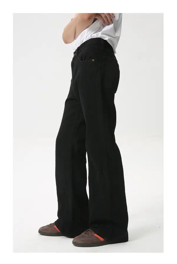 Japanese Brand Black cleanfit high street simple flared casual jeans Size US 34 / EU 50 - 5 Thumbnail