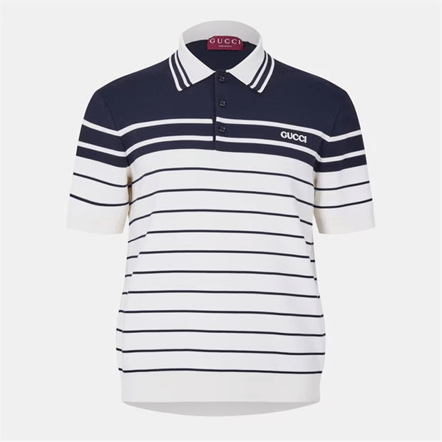 Stripe Knit Polo Shirt