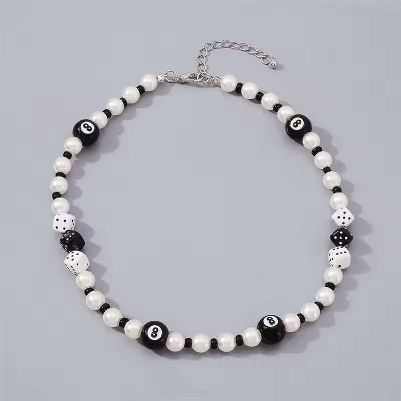 Jewelry Lucky Number Eight Dice Beads Choker Necklace Size ONE SIZE - 4 Thumbnail