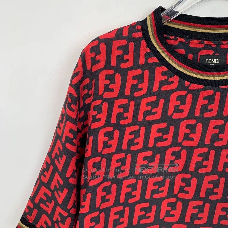 Fendi Fendi Red Logo Letter Full-Print Round Neck Short Sleeve T Size US XXS / EU 40 - 3 Thumbnail