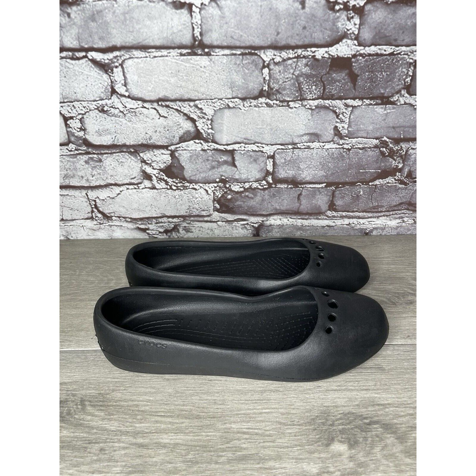 Crocs Crocs Black Rubber Slip On Lightweight Ballet Flats Shoes Wo Size US 11 / IT 41 - 17 Thumbnail