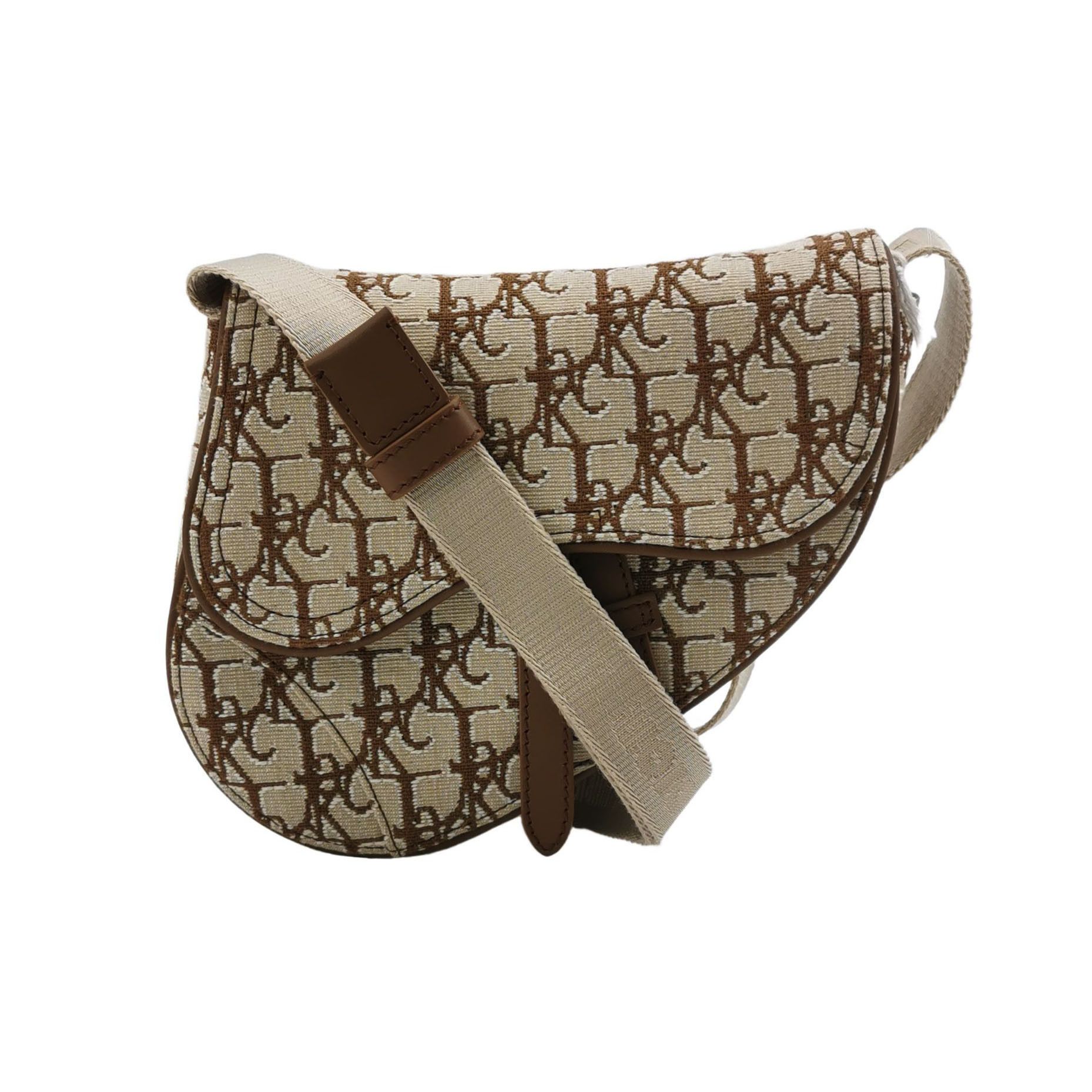 Dior X Cactus Jack Saddle Mini Canvas Shoulder Bag in Beige, Women's