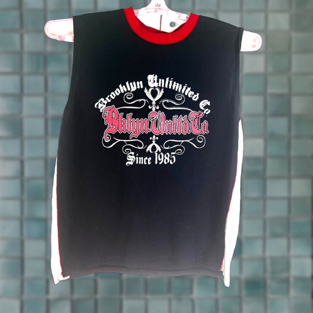 CO Brooklyn Unlimited Co Sleeveless Jersey Mens Size L Black Silver Shirt Athletic NYC Brooklyn Size US L / EU 52-54 / 3 - 1 Thumbnail