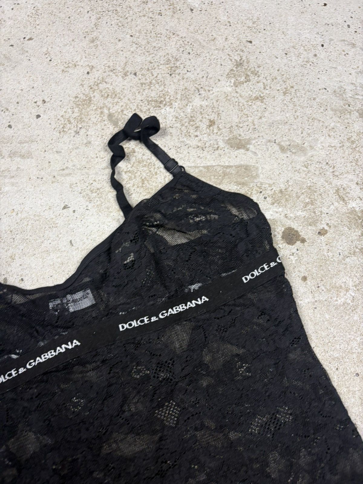 Dolce & Gabbana Vintage 2000s Dolce & Gabbana Underwear Black Lace Top Logo Size M / US 6-8 / IT 42-44 - 6 Thumbnail