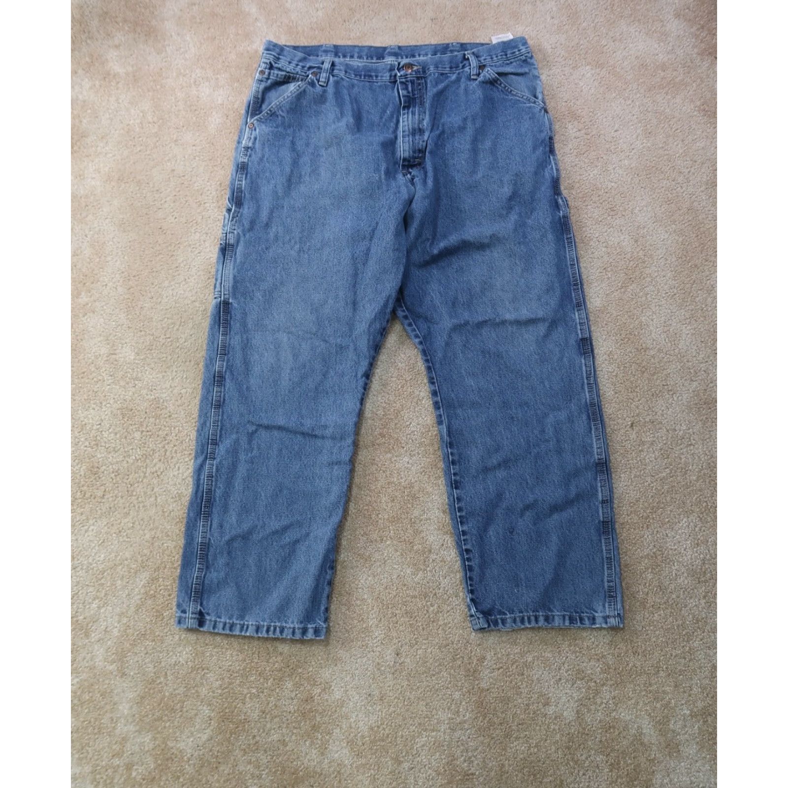 Wrangler Wrangler Carpenter Jeans Men's 40x30 Distressed Denim Work Pants Size US 40 / EU 56 - 2 Thumbnail