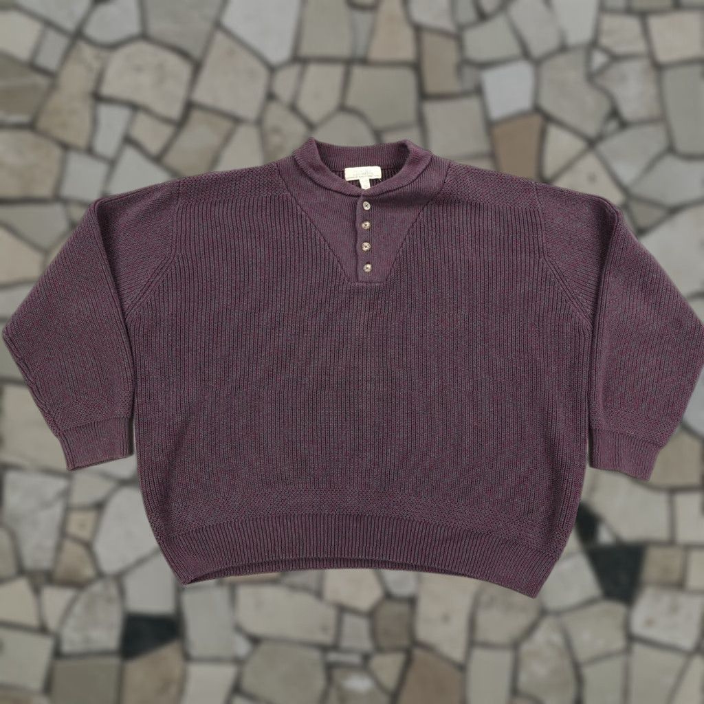 Vintage Cabelas Sweater Mens 2XL Purple Henley Ragg Heavyweight Thick Knit Pullover Size US XXL / EU 58 / 5 - 1 Thumbnail