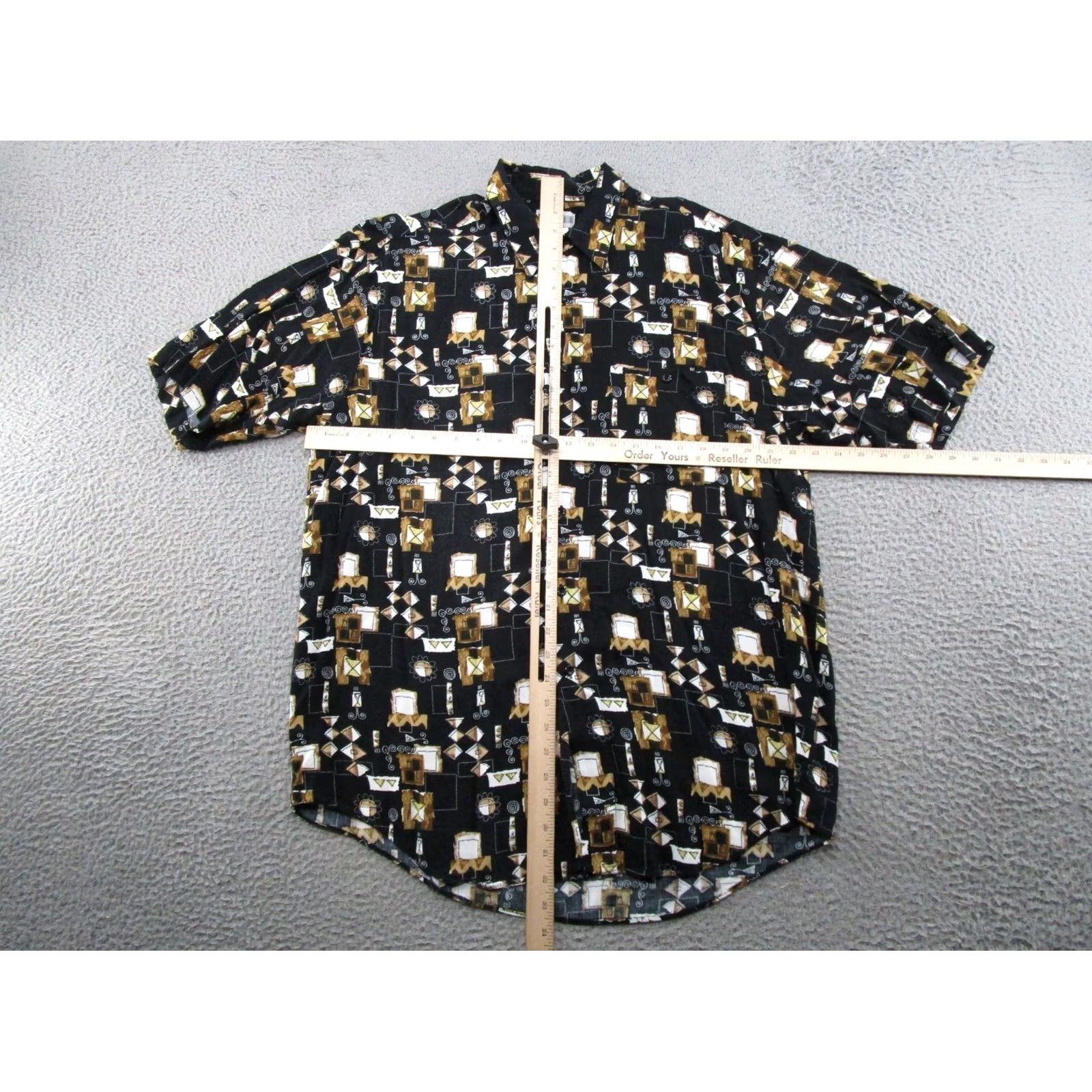 Vintage United Button-Up Abstract Geometric Hawaiian Shirt Mens LT Short Sleeve Size US L / EU 52-54 / 3 - 3 Thumbnail