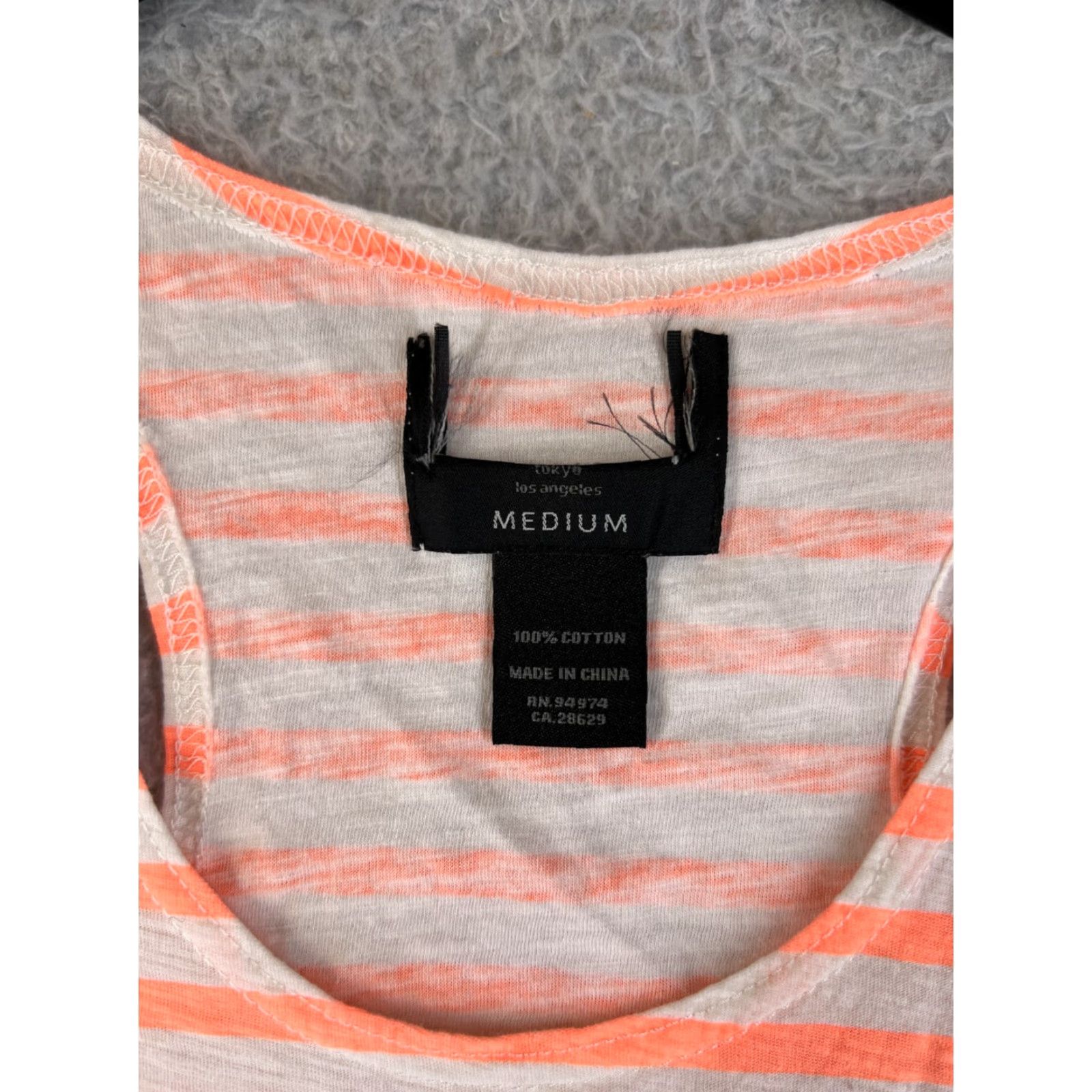 Vintage Stussy Shirt Women Medium Orange White Stripe Tank Top Beach Pool Resort Size M / US 6-8 / IT 42-44 - 5 Thumbnail
