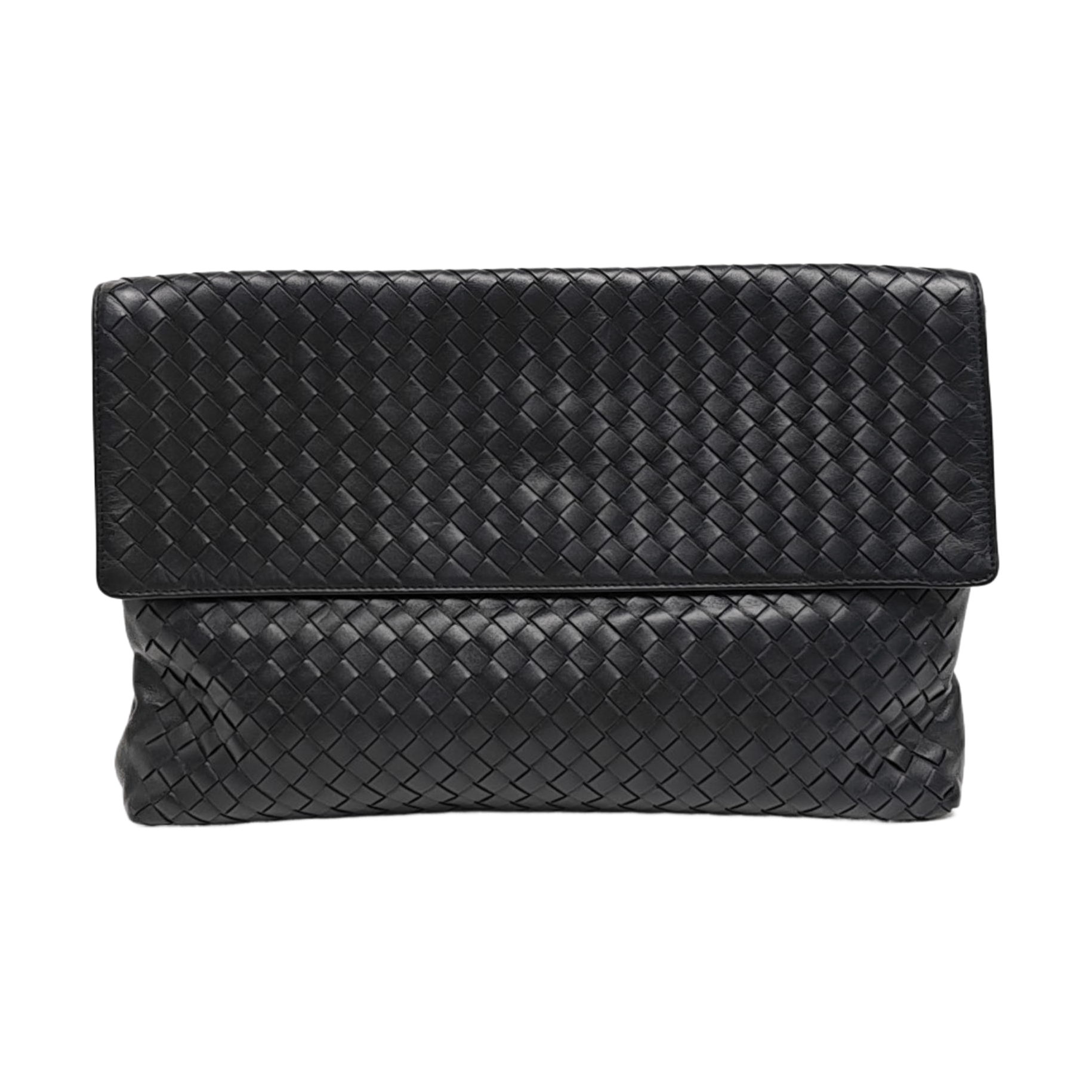 Bottega Veneta Woven Leather Clutch Bag in Blue, Men's