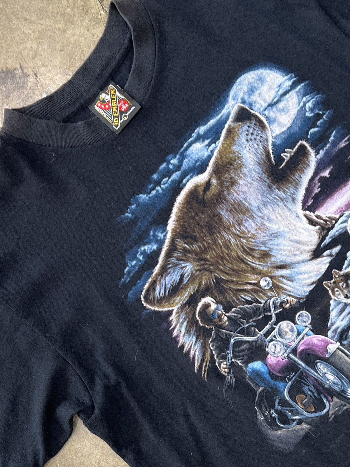 Harley Davidson Vintage 90s 3D Emblem Survivors Motorcycle Wolf Tee Large Size US L / EU 52-54 / 3 - 1 Thumbnail