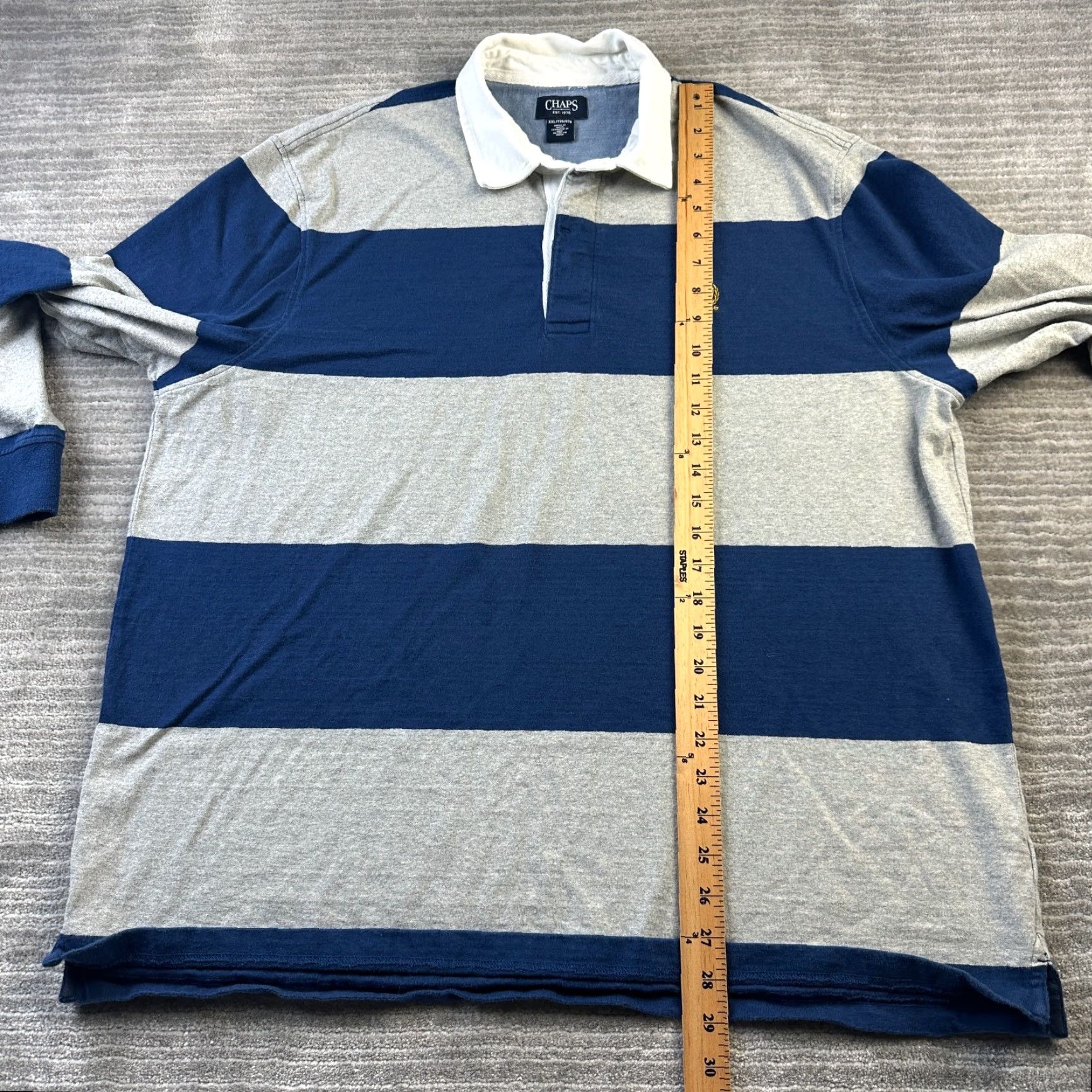 Chaps VINTAGE Chaps Rugby Shirt Mens 2XL XL Blue Orange Long Sleeve Polo Preppy Crest Shirt Size US XXL / EU 58 / 5 - 8 Thumbnail