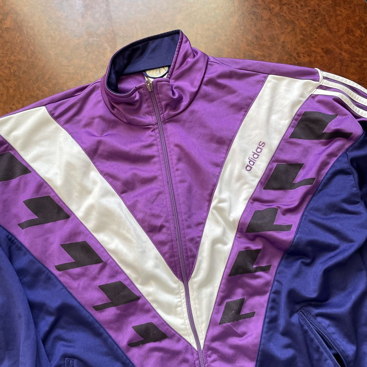 Adidas × Vintage Adidas vintage retro bomber track jacket 90’s logo zip Size US L / EU 52-54 / 3 - 3 Thumbnail