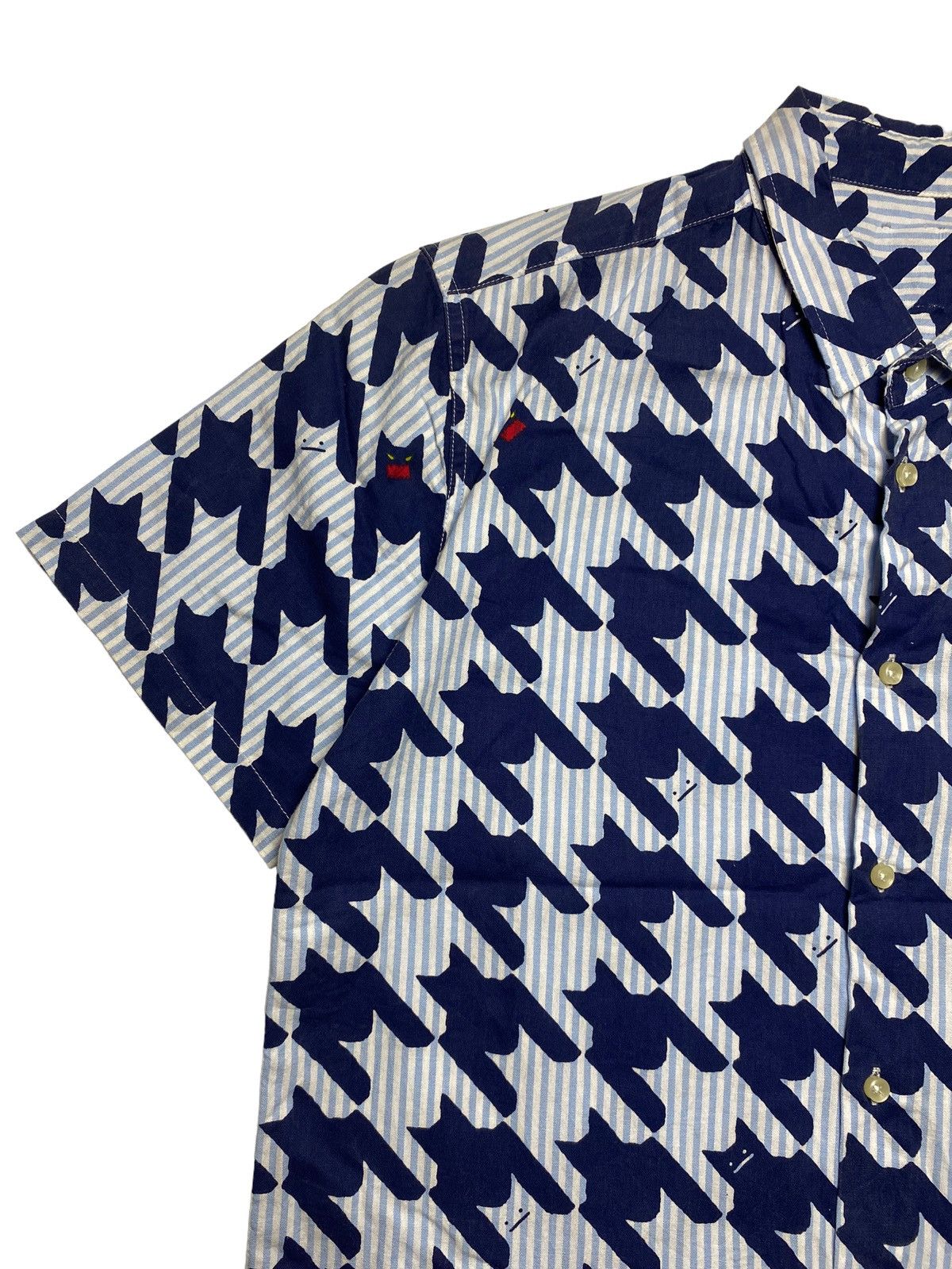 Japanese Brand 2000s Japanese Label - Bat Houndstooth Button Shirt Size US M / EU 48-50 / 2 - 3 Thumbnail