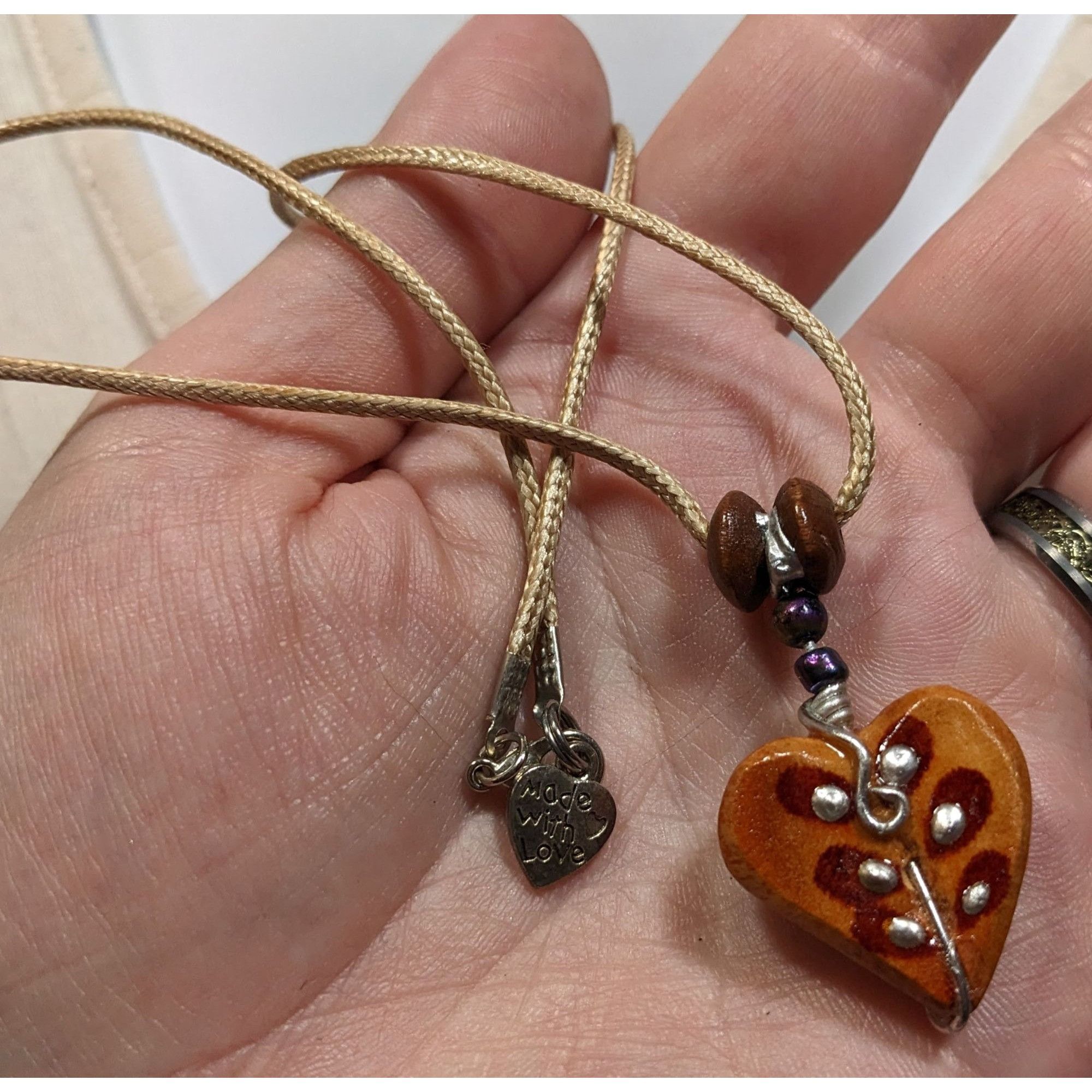 Handmade Handmade Fairycore Carved Wood Heart Pendant Necklace Size ONE SIZE - 5 Thumbnail