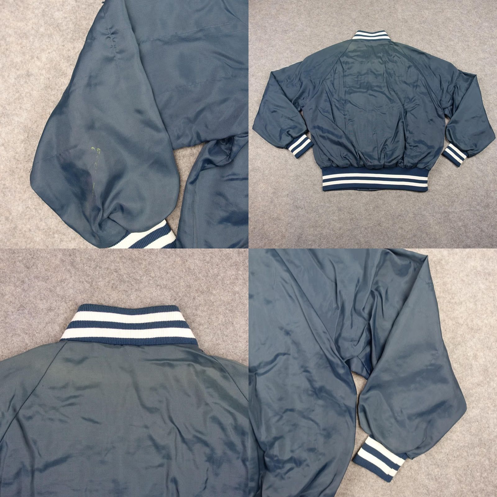 Dunbrooke VINTAGE Dunbrooke Pla-Jac Jacket Mens Large Blue Satin Varsity The Boss USA VTG Size US L / EU 52-54 / 3 - 8 Thumbnail