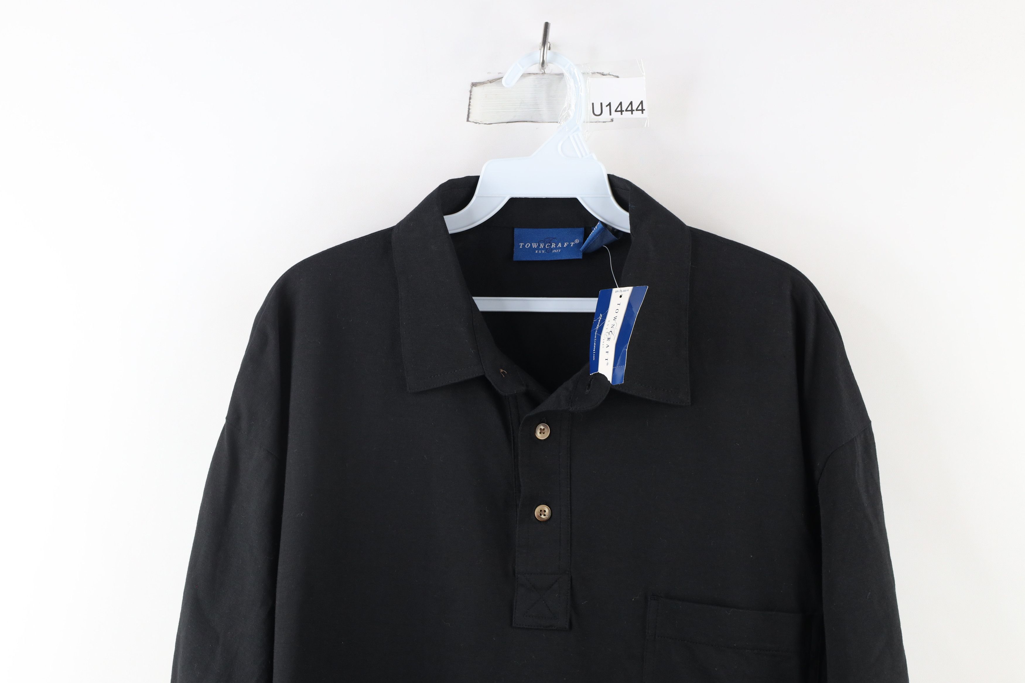 Vintage Deadstock Vintage 90s Streetwear Collared Polo Shirt Black Size US L / EU 52-54 / 3 - 2 Thumbnail