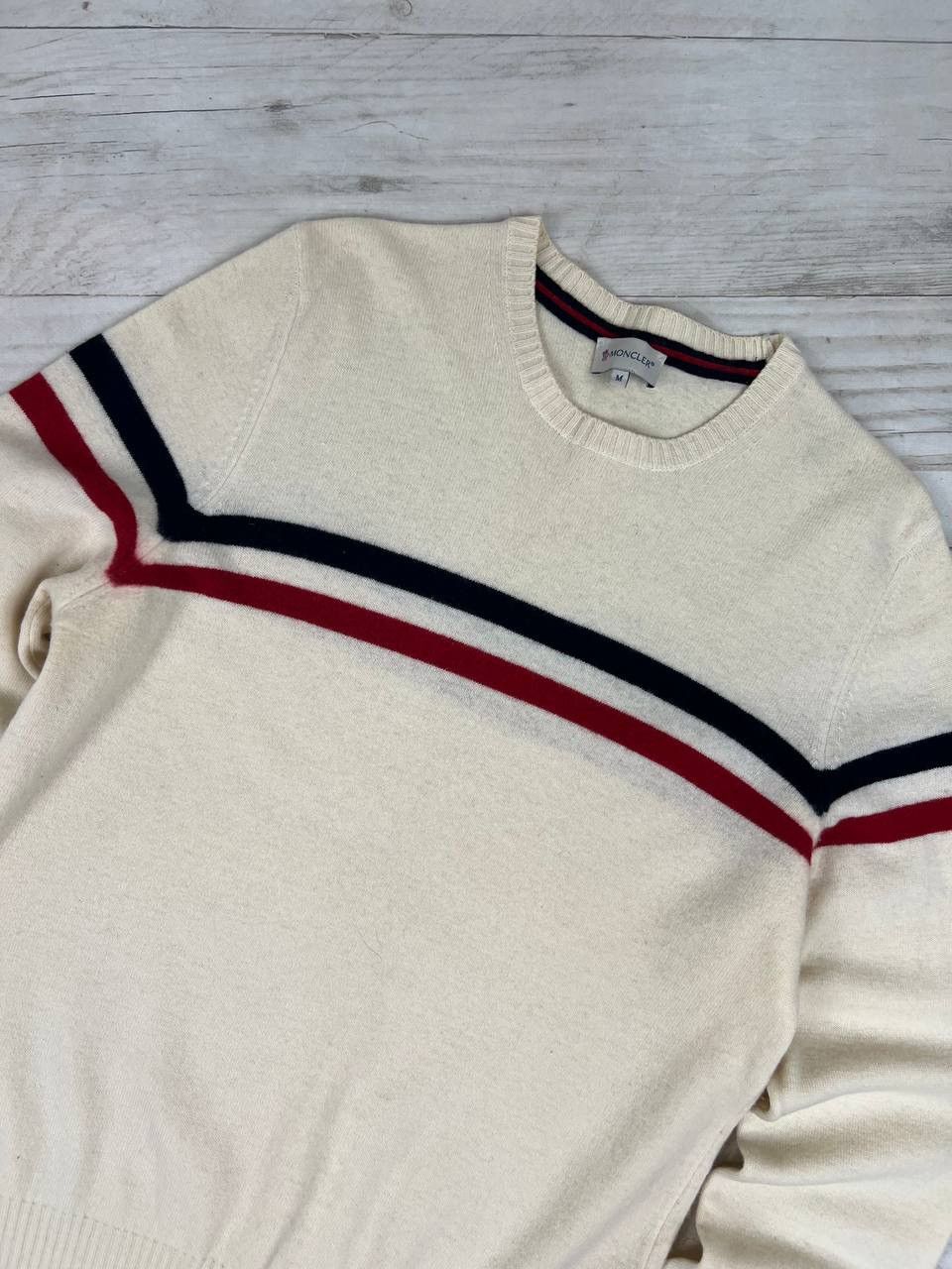 Moncler Vintage Moncler Wool Sweater Striped Size US M / EU 48-50 / 2 - 2 Thumbnail