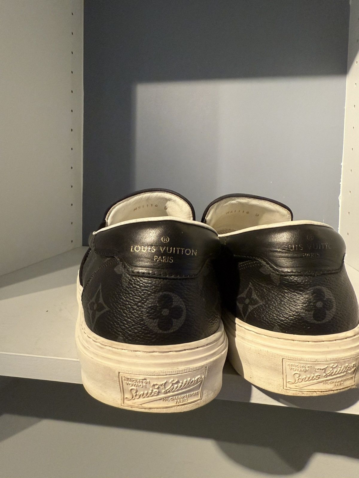Louis Vuitton Louis Vuitton Trocadero Slip On Sneakers Monogram Eclipse 9 Size US 9 / EU 42 - 2 Thumbnail
